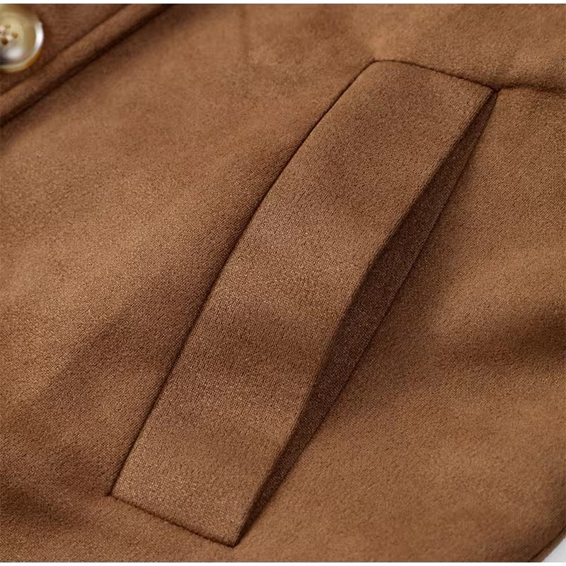 Brown Suede Trench Coat