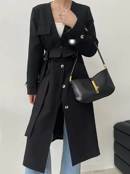 Detachable Collar Trench Coat