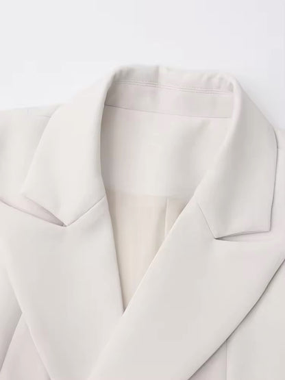 Beige Tight Waist Blazer