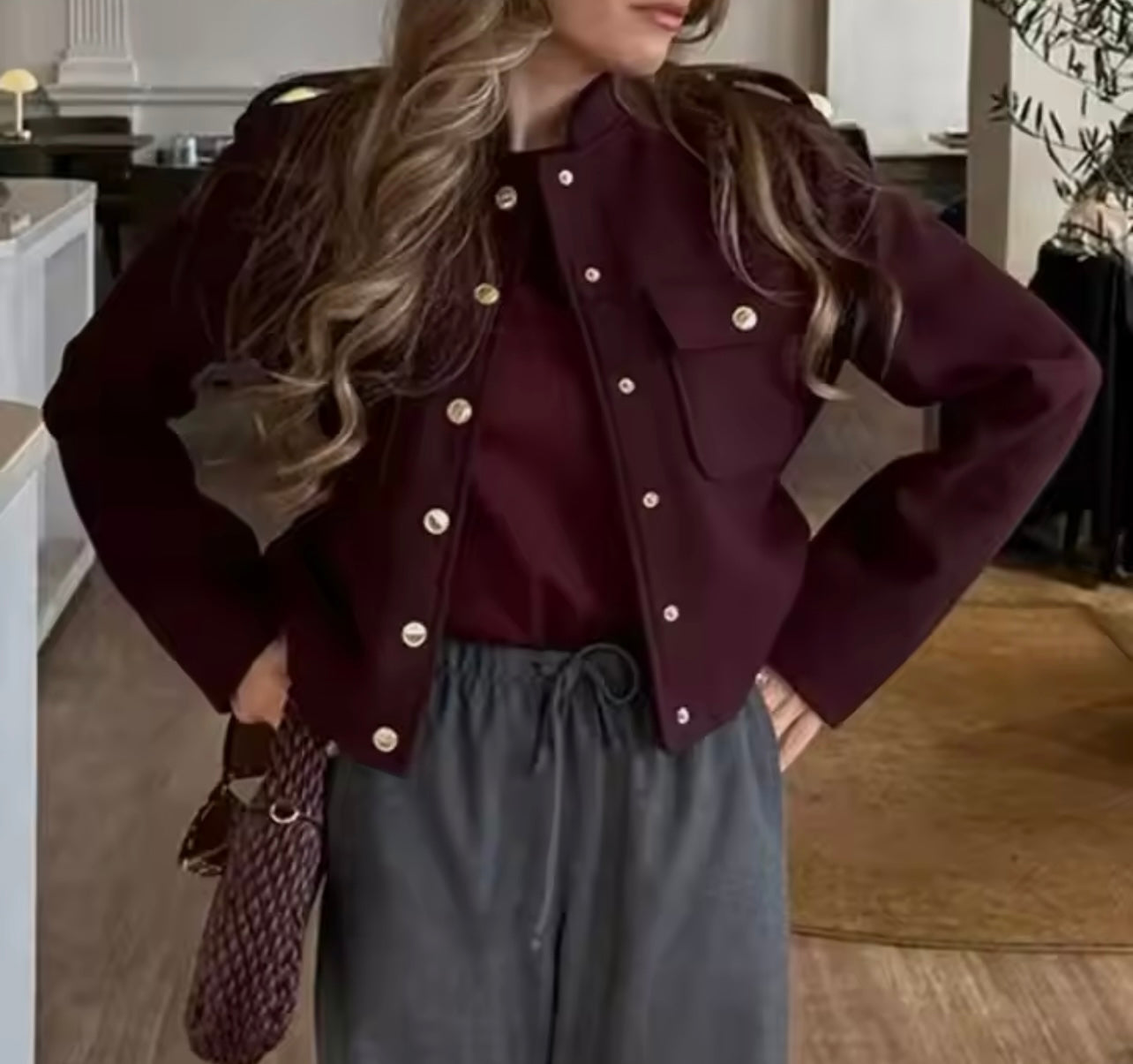 Chic Burgundy Jacket