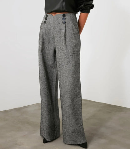 Detailed Wide Leg Trousers