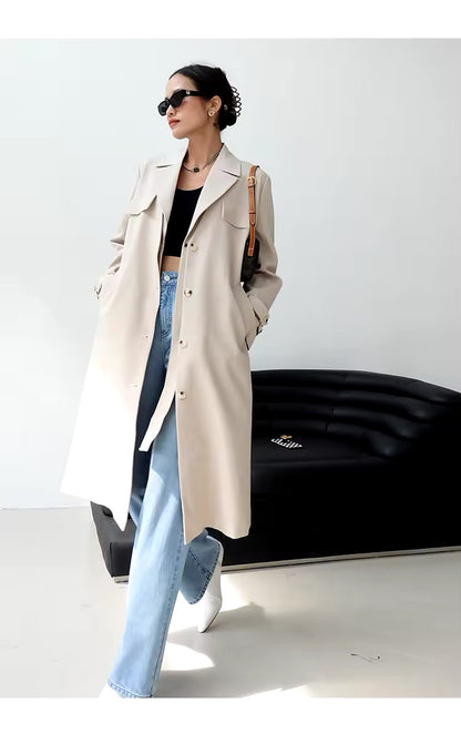 Detachable Collar Trench Coat